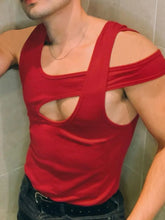 Men's Full Size Asymmetrical Cutout Tank Plus Size