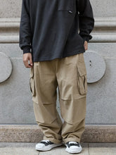Men's Loose Fit Cargo Pants with Multiple Pockets Khaki