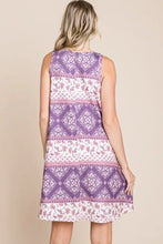 BOMBOM Bohemian Print Sleeveless Dress Casual Dresses