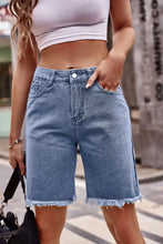 Raw Hem Denim Shorts with Pockets Denim Shorts