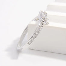 925 Sterling Silver Inlaid Zircon Bow Ring Rings