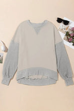 Contrast Round Neck Long Sleeve Sweatshirt Woman Sweatshirts