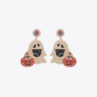 Ghost Rhinestone Alloy Earrings Multicolor One Size Earrings
