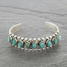 Artificial Turquoise Alloy Open Bracelet Turquoise One Size