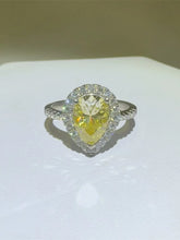 2 Carat Moissanite 925 Sterling Silver Teardrop Shape Ring Rings
