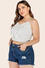 Plus Size Striped Tie-Back Cropped Cami Tanks & Camis