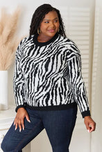 Heimish Full Size Zebra Print Sweater Sweater Pullovers