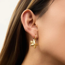 Vintage Gold Seashell & Starfish Drop Earrings Earrings