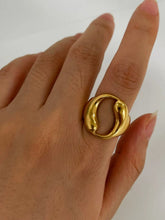 18K Gold-Plated Abstract Circle Ring Gold