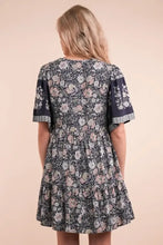 VERY J Shirring Detail Printed Woven Mini Dress Casual Dresses