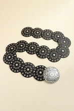 Vintage PU Leather Wide Belt Silver One Size