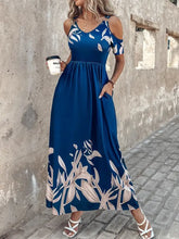 Printed Cold Shoulder Dress Casual Dresses