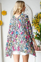 Heimish Full Size Multi Color Snake Open Cardigan Plus Size Woman Outerwear
