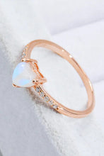 Natural Moonstone Heart 18K Rose Gold-Plated Ring Rings