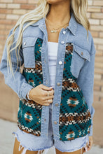 Pocketed Button Up Long Sleeve Denim Jacket Medium