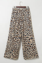 Parchment Leopard Drawstring Flowy Wide Leg Pants