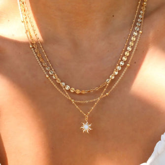 18K Gold-Plated Layered Star Pendant Necklace Gold One Size
