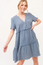 And The Why Washed Frayed Detail Tiered Dress Casual Dresses