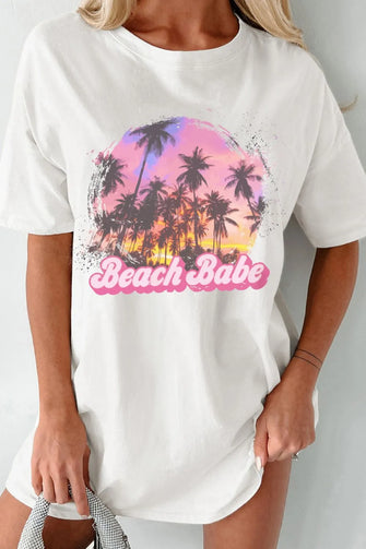 Graphic Round Neck Half Sleeve T-Shirt White