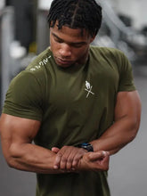 Men's Plus Size Round Neck Short Sleeve T-Shirt Army Green Mens Tops