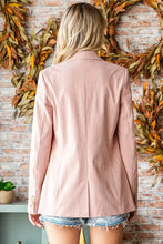 First Love Full Size Single-Breasted Flap Pocket Corduroy Blazer Woman Outerwear