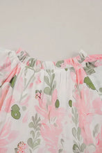 Floral Contrast Edge Layered Short Sleeve Mini Dress Casual Dresses