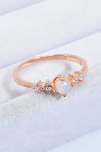 Natural Moonstone and Zircon 18K Rose Gold-Plated Ring Moonstone Rose Gold