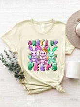 Easter Bunny Graphic Yellow T-Shirt for Women Cream