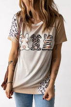 Easter Leopard Rabbit Graphic T-Shirt with cartoon bunnies