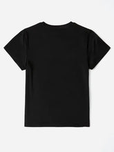 Easter Vibes Round Neck Short Sleeve Black T-Shirt
