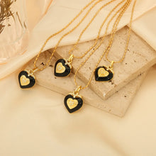 Titanium Steel Heart Shape Necklace Gold One Size
