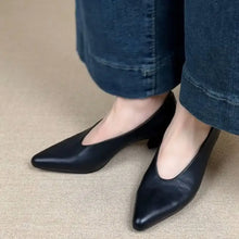 Point Toe Block Heels Pumps woman pumps