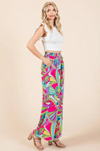Mittoshop Abstract Print Elastic Waist Wide Leg Pants Woman Pants