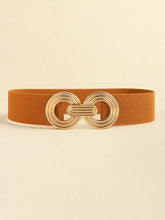 Geometric Buckle Elastic Wide Belt Caramel One Size Belts