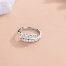 925 Sterling Silver Moissanite Bypass Ring Rings