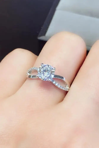 2 Carat Moissanite Crisscross 925 Sterling Silver Ring Silver Rings