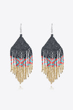 Beaded Dangle Earrings Black One Size