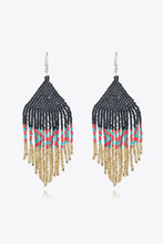 Beaded Dangle Earrings Black One Size Earrings