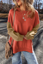 Contrast Round Neck Long Sleeve Sweatshirt Woman Sweatshirts