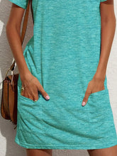 Pocketed Round Neck Short Sleeve Mini Tee Dress Casual Dresses