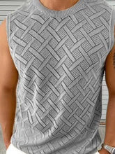 Men's Round Neck Sleeveless Eyelet Knit Top Tanks & Camis