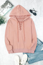Lace Up Long Sleeve Hoodie Woman Sweatshirts