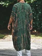 Men's Plus Size Printed Open Front Cover-Up