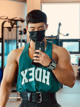 Men's Plus Size Round Neck Letter Graphic Tank Deep Teal