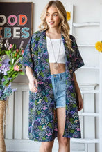 Heimish Full Size Half Sleeve Floral Open Cardigan Plus Size Woman Outerwear