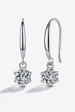 2 Carat Moissanite 6-Prong Drop Earrings Silver One Size