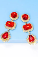 Geometrical Shape Zinc Alloy Frame Glass Dangle Earrings Earrings