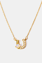 Horseshoe Shape Copper 14K Gold Plated Pendant Necklace Gold One Size