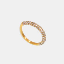 18K Gold-Plated Inlaid Zircon Ring White