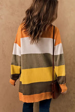 Open Front Color Block Cardigan Woman Outerwear